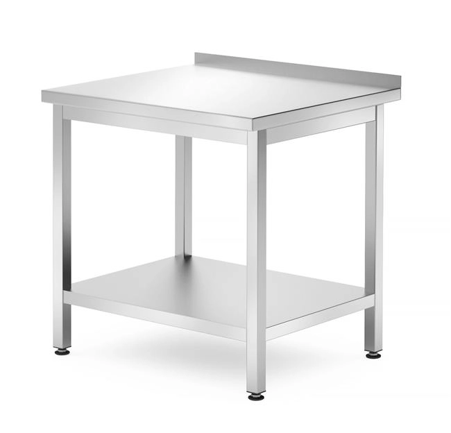 Stół przyścienny z półką – skręcany, 800x700x850 mm | HENDI, Kitchen Line