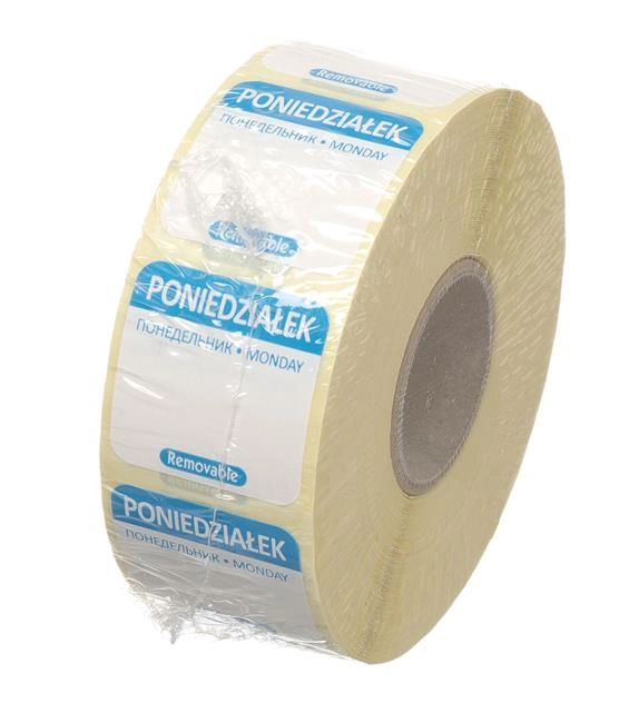 Etykiety Food Safety – Poniedziałek, wielorazowe, 1000 szt., 25x25 mm | HENDI, 850077