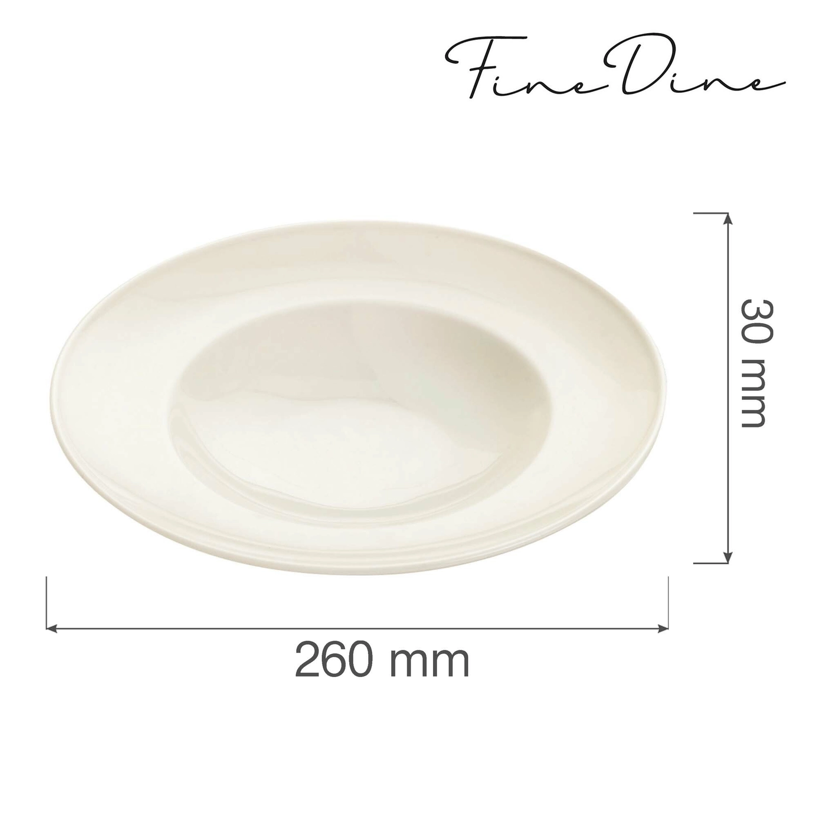 Talerz do pasty, Ø260 mm | FINE DINE, Crema