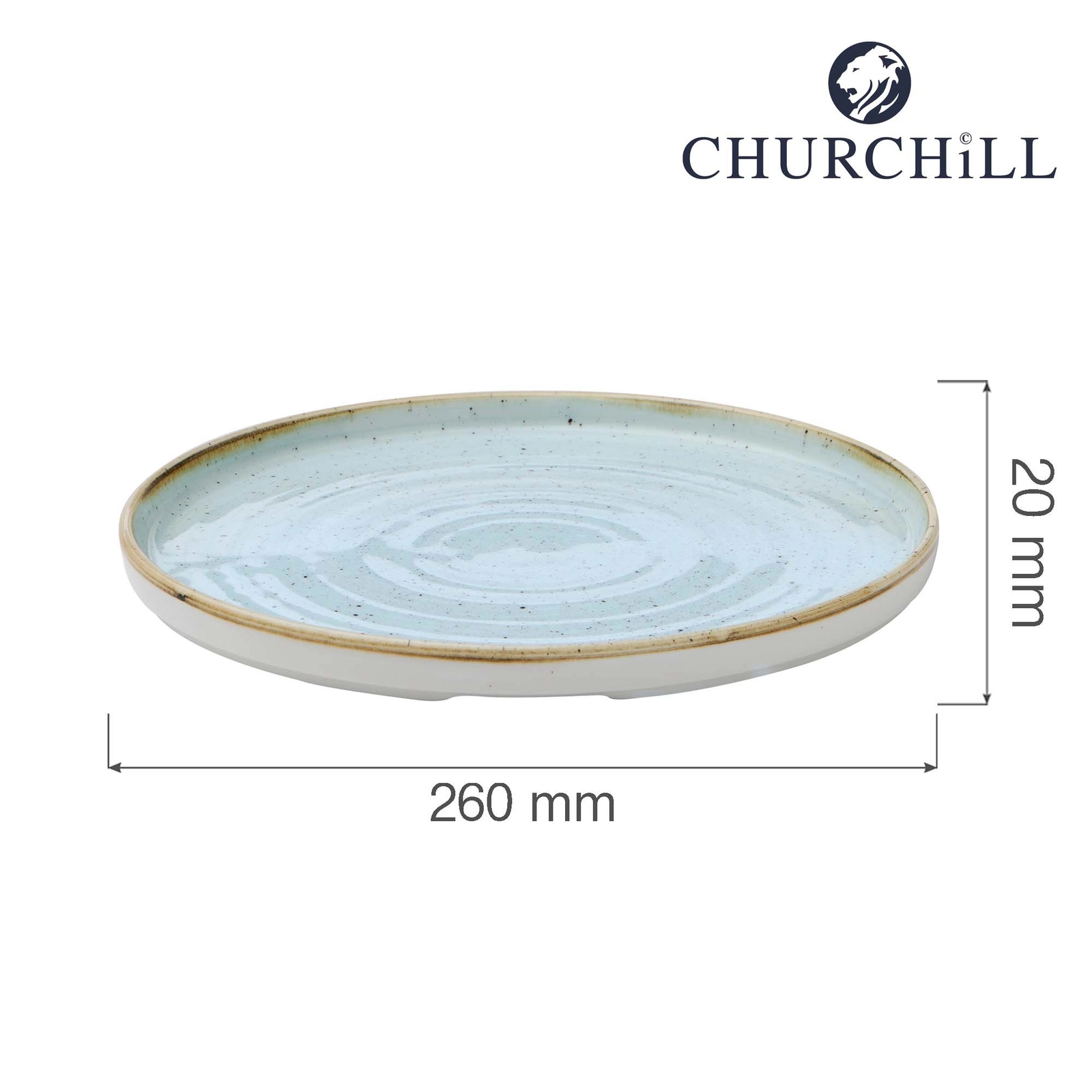 Talerz z wysokim rantem Duck Egg, Ø260 mm | CHURCHILL, Stonecast Duck Egg Blue