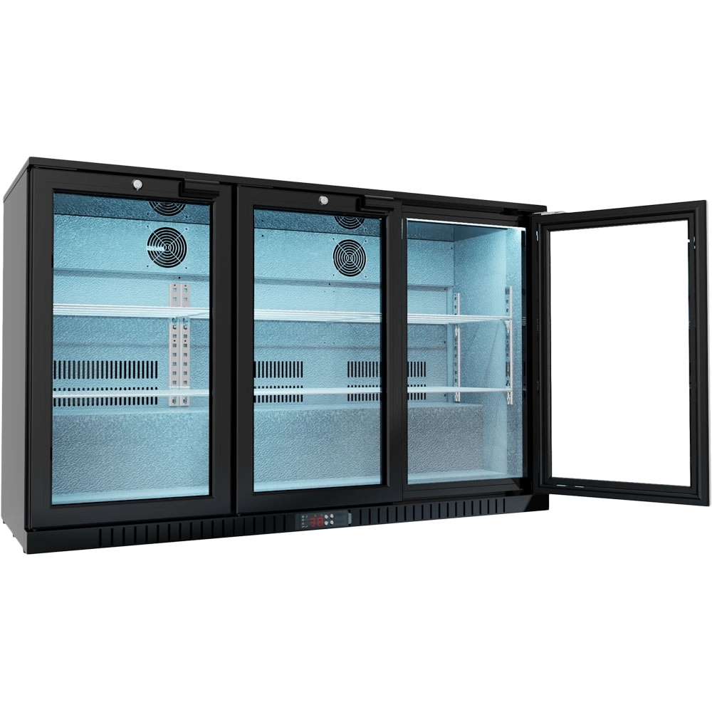 Barowa witryna chłodnicza 3-drzwiowa, 308 l, 1350x530x835 mm | STALGAST, 882323