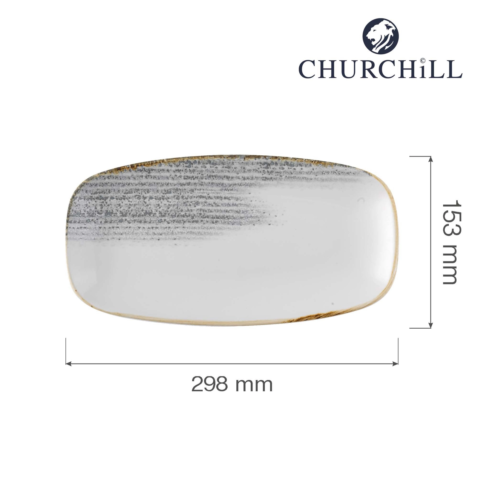 Talerz prostokątny, 298x153 mm | CHURCHILL, Homespun Accents Jasper Grey