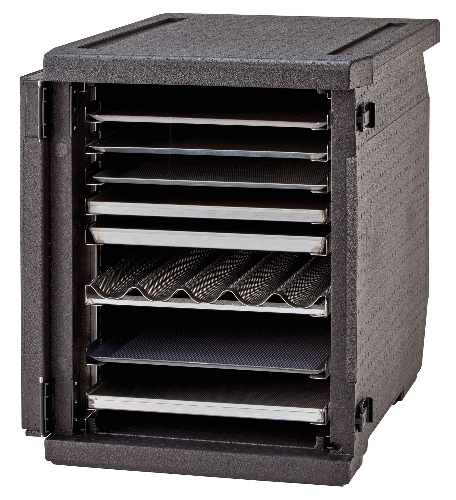 Pojemnik termoizolacyjny, 155 l, głębokość 615 mm, ładowany od przodu, 770x540x687 mm, czarny | CAMBRO, EPP4060FADJR110