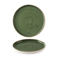 Talerz płytki z rantem Ø210 mm, zielony | CHURCHILL, Stonecast Sorrel Green