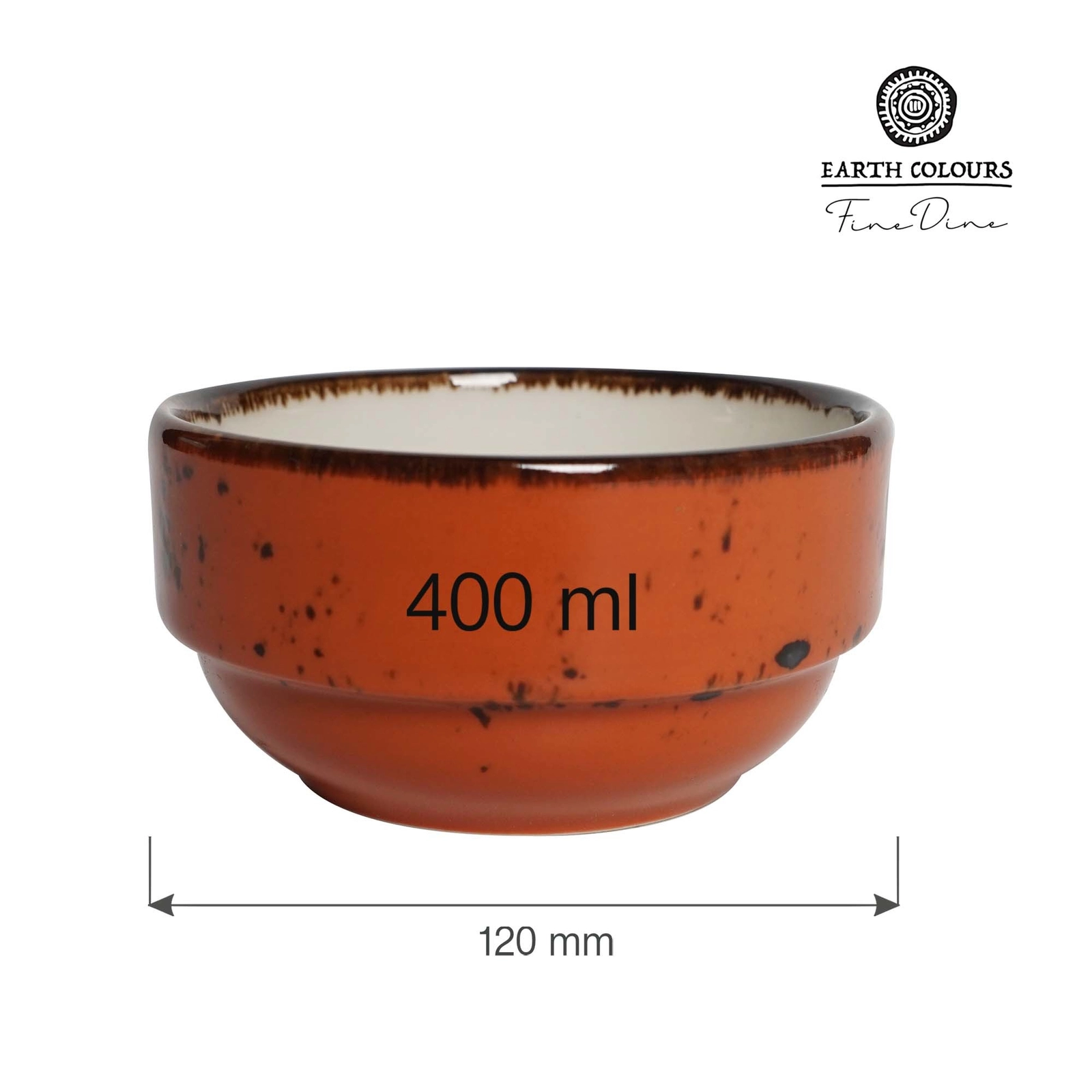Miska sztaplowana, Ø120 mm, 400 ml, pomarańczowa | FINE DINE, Dahlia