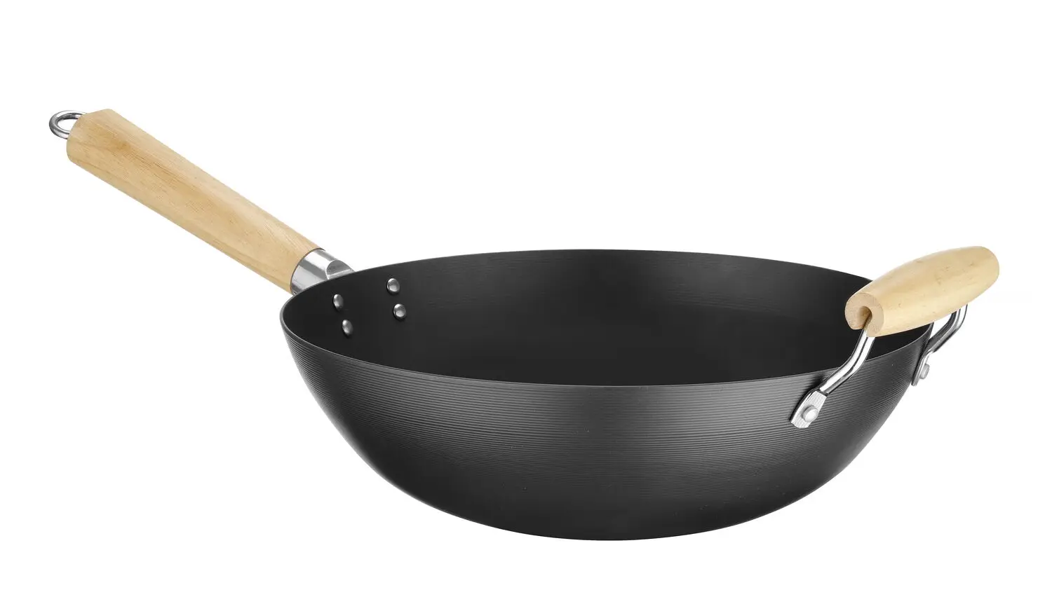 Patelnia Wok z drewnianym uchwytem, ⌀324 mm | HENDI, 627907