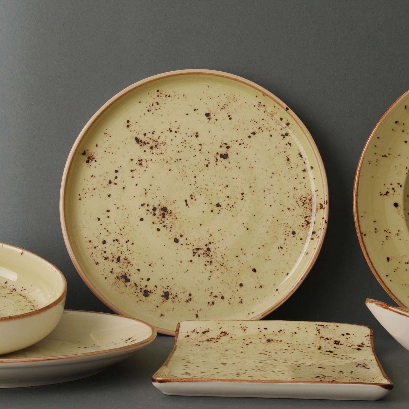 Talerz z wysokim rantem, Ø270 mm, zielony | FINE DINE, Olive