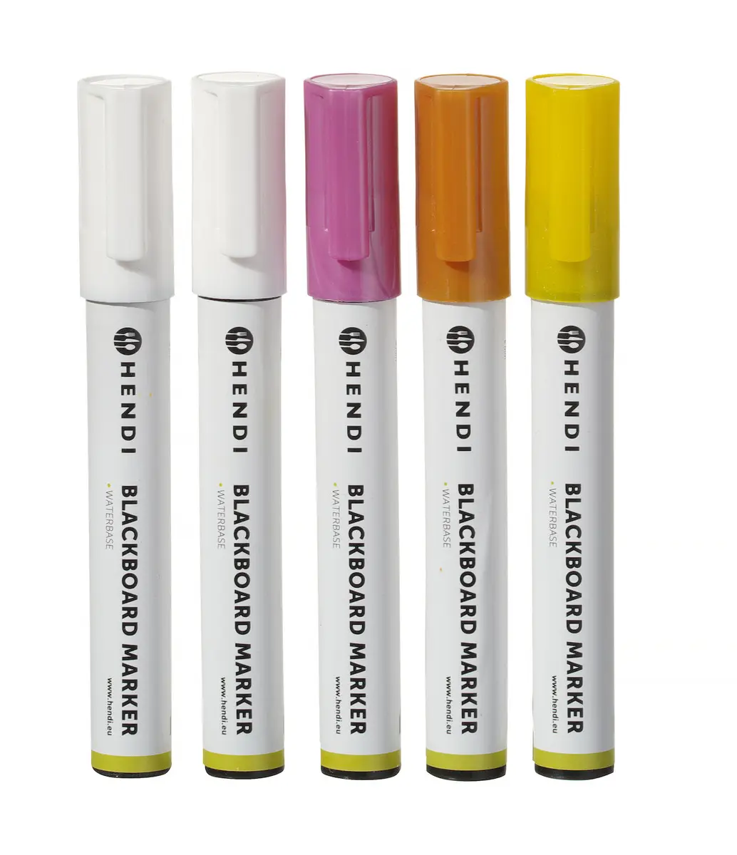 Markery do tablicy z wąską końcówką, zestaw 5 szt. | HENDI, 664292