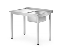 Stół ze zlewem – skręcany, komora po prawej, 1000x700x850 mm | HENDI, Kitchen Line