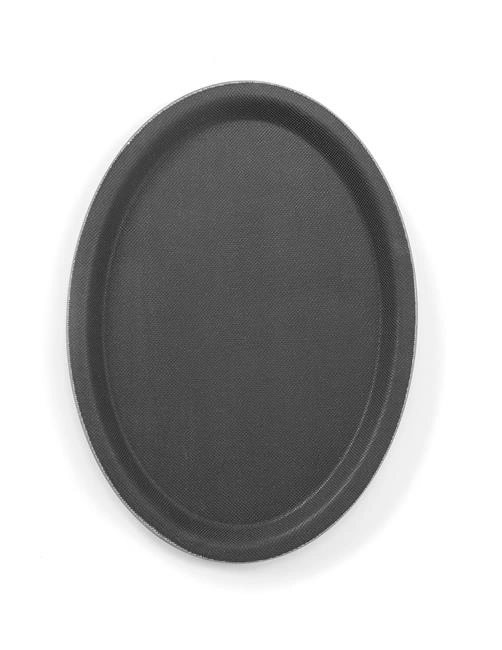 Taca owalna poliestrowa 160x230 mm antypoślizgowa, czarna | HENDI, 508718