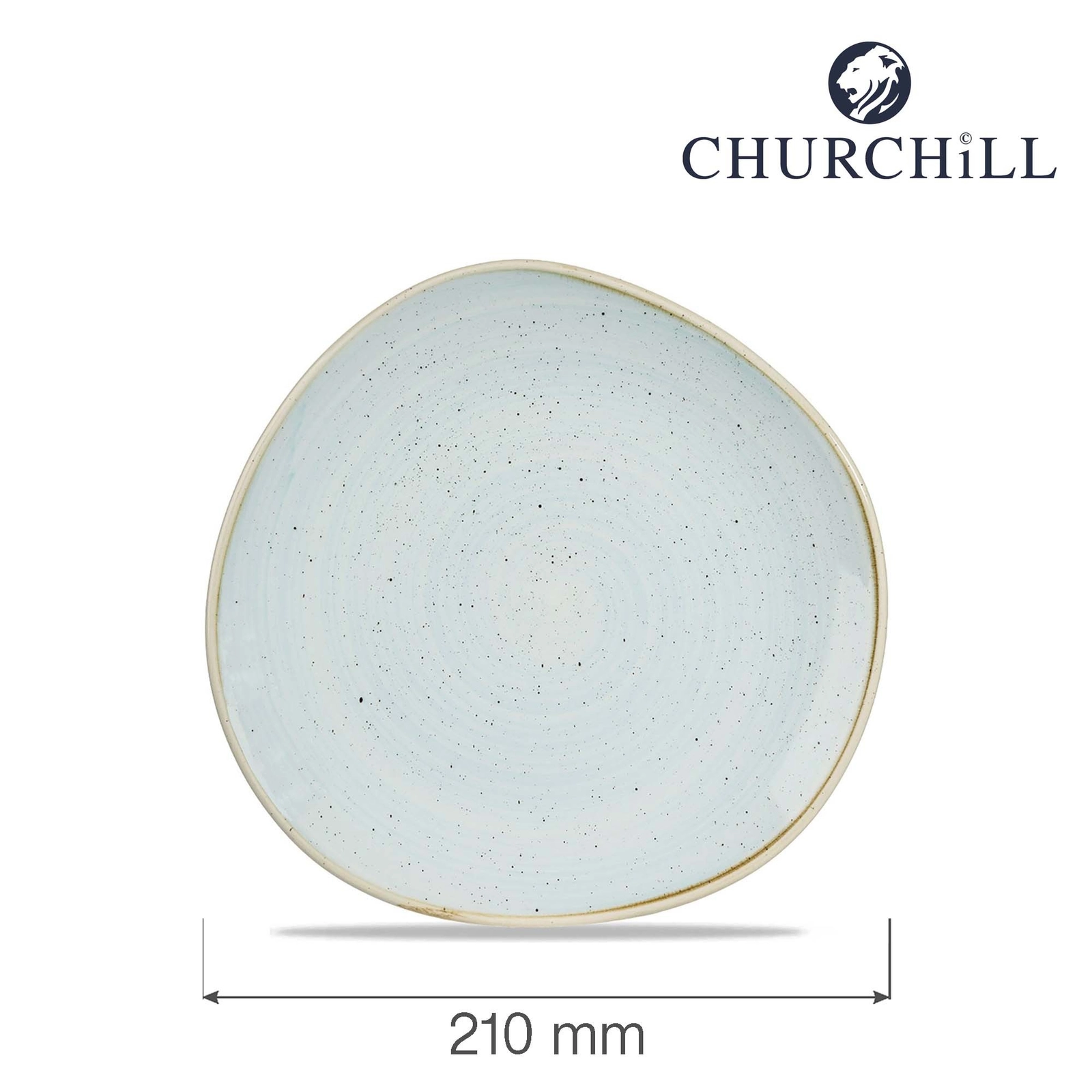 Talerz płytki o organicznym kształcie, Ø210 mm | CHURCHILL, Stonecast Duck Egg Blue