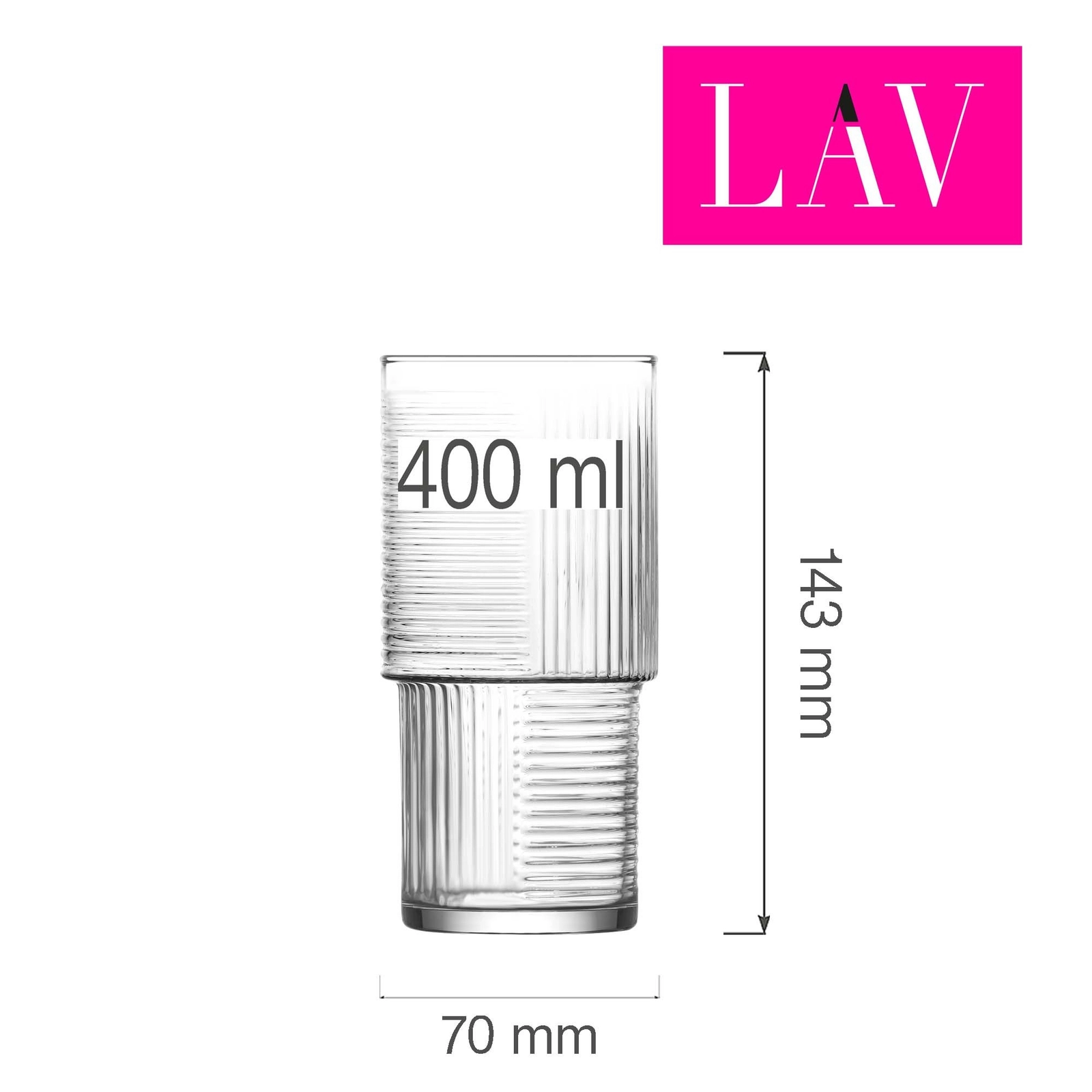 Szklanka wysoka long drink, 400 ml | LAV, Helen