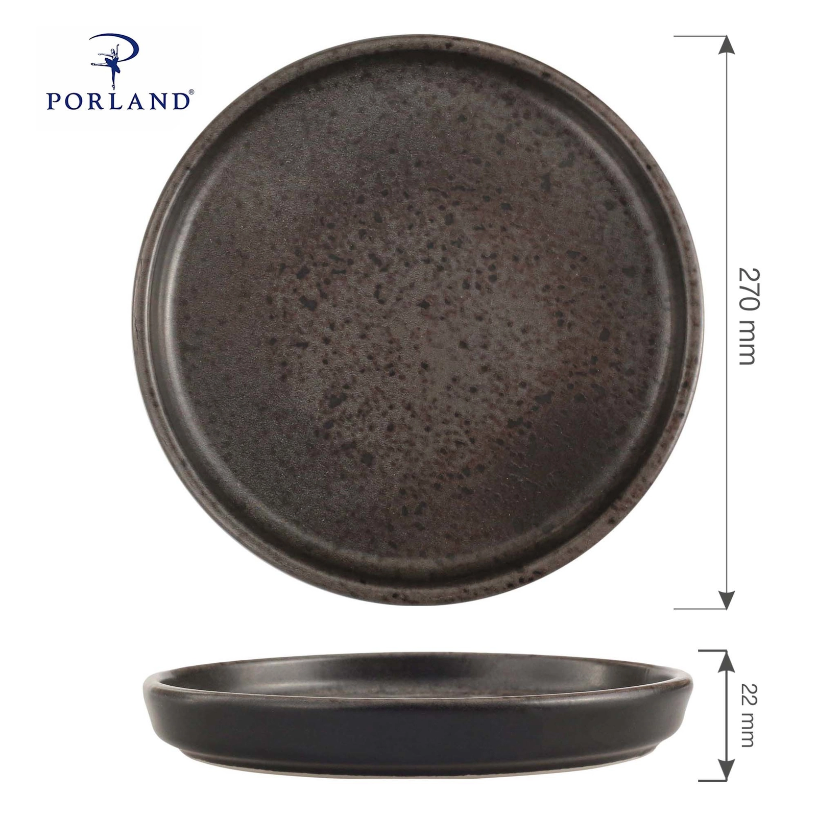 Talerz z wysokim rantem, Ø270 mm | PORLAND, Ironstone
