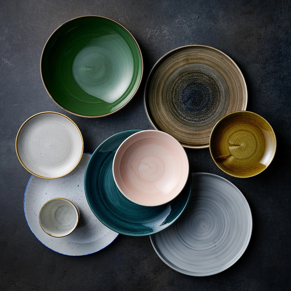 Miska coupe Ø250 mm, zielona | CHURCHILL, Stonecast Sorrel Green