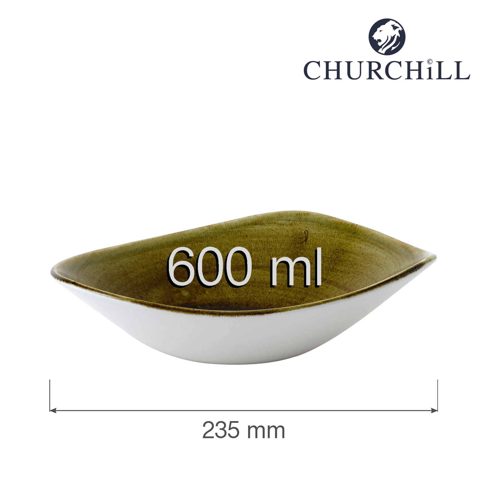 Miska trójkątna, Ø235 mm | CHURCHILL, Stonecast Plume Green