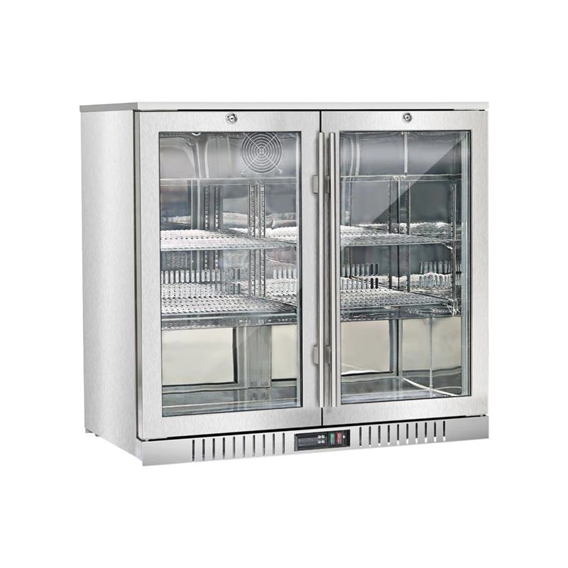 Barowa witryna chłodnicza stalowa 2-drzwiowa, 198 l, 900x530x835 mm | STALGAST, 882243