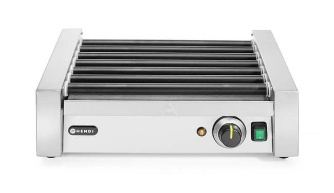 Podgrzewacz rolkowy do parówek jednostrefowy, 7 rolek, 230 V, 0,74 kW, 525×365×176 mm | HENDI, 268506