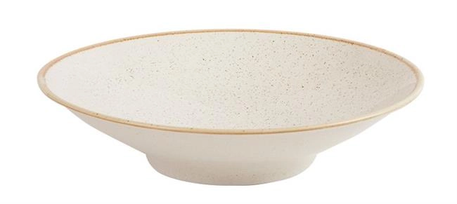Talerz z porcelany na stopie, kremowy | FINE DINE, Sand