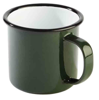 Kubek emaliowany 0,35 l zielono-czarny ze stali emaliowanej | APS, Enamelware