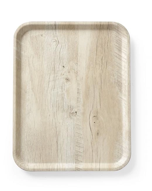 Taca do serwowania 330x430 mm z laminatem z melaminy, antypoślizgowa, wzór drewna | HENDI, 508862
