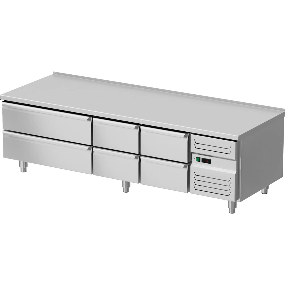 Podstawa chłodnicza 4 szuflady GN 1/1 + 2 szuflady GN 2/1, 2000x700x600 mm | STALGAST, 887246
