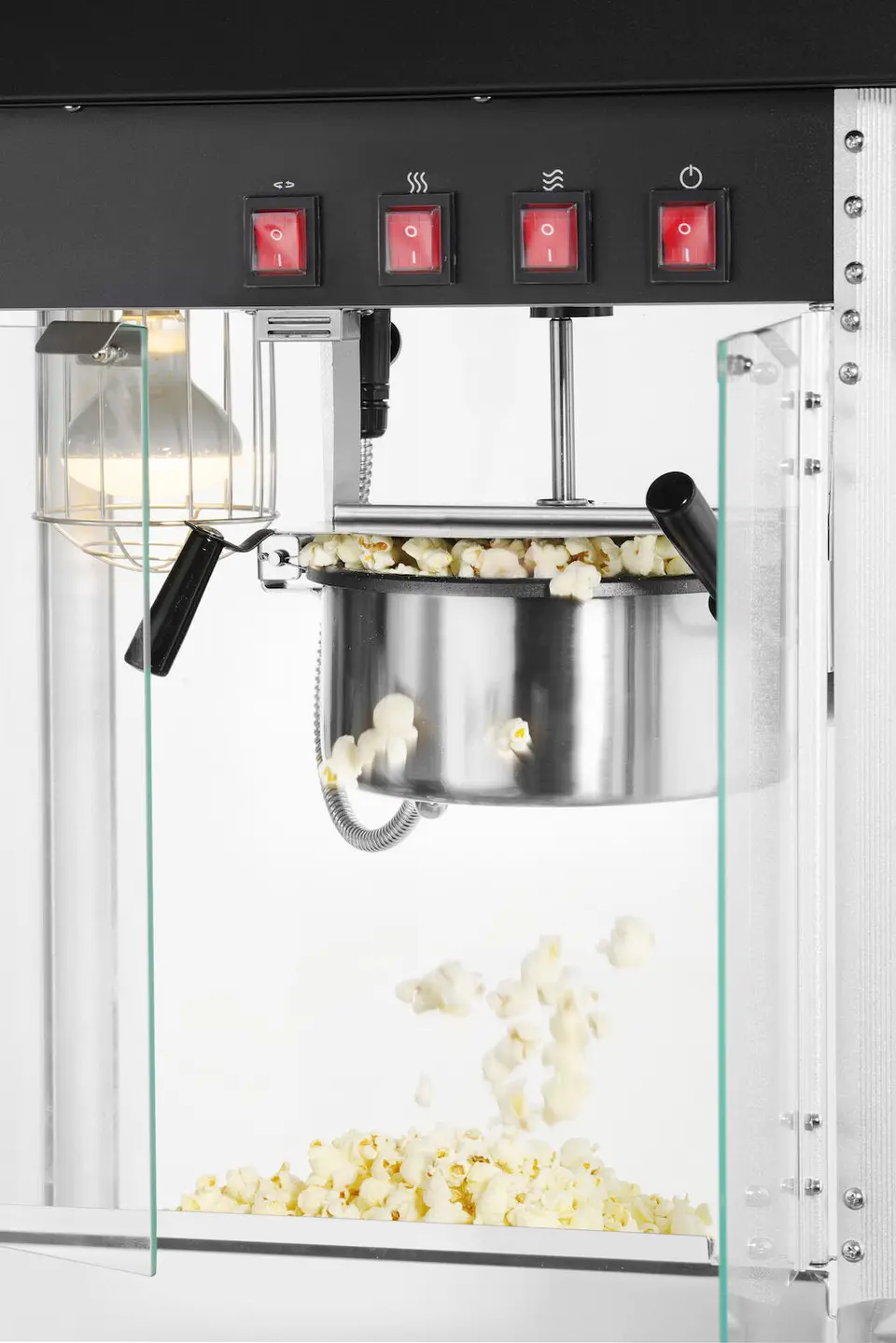 Urządzenie do popcornu, czarne, 230 V, 1,5 kW, 574x420x778 mm | HENDI, 282762