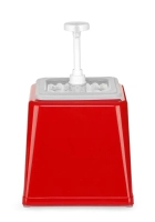 Pojemnik do sosów z pompką, 2,5 l, czerwony, 230x210x327 mm | HENDI, 203521