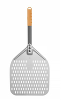 Łopata do pizzy perforowana z krótką rączką, kwadratowa, aluminiowa, 660×300 mm | HENDI, 618097