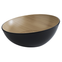 Miska z melaminy 1,6 l, 250x110 mm, czarno-brązowa | APS, 84923