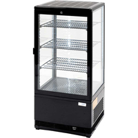 Witryna ekspozycyjna przeszklona 78 l, czarna, oświetlenie LED, 428x386x960 mm | STALGAST, 852174