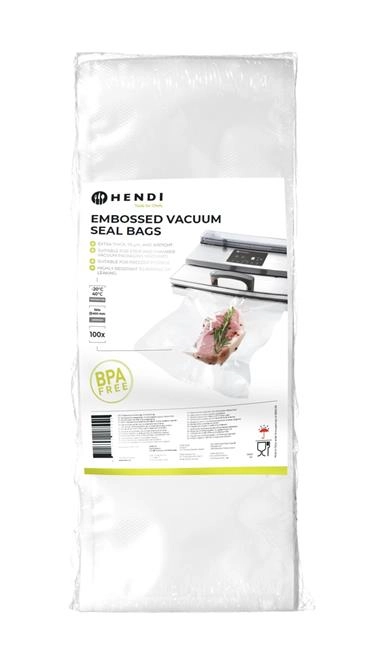 Worki moletowane do pakowarek próżniowych, 100 szt., 150x400 mm | HENDI, 297421