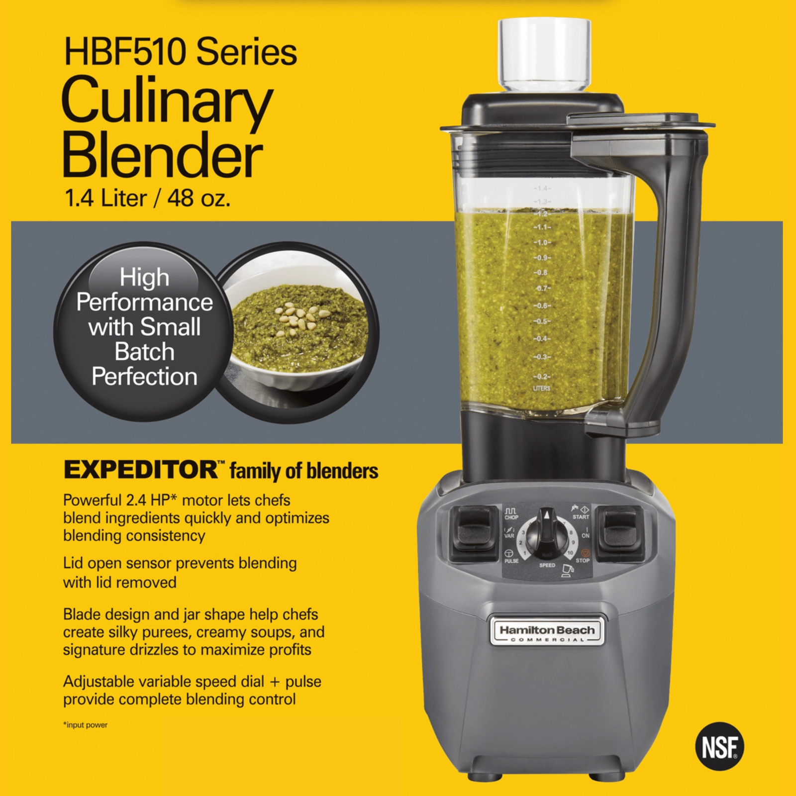 Blender kuchenny, 1,4 l, 190x210x490 mm, 1,79 kW | HAMILTON BEACH COMMERCIAL, Expeditor™