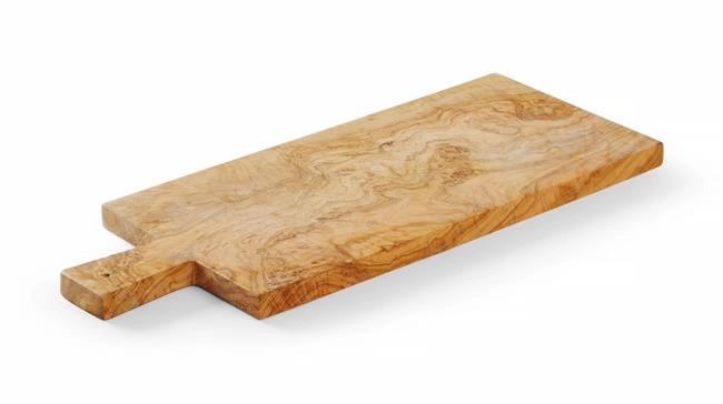 Deska do serwowania prostokątna z drewna oliwnego, 480x190x22 mm | HENDI, 505434