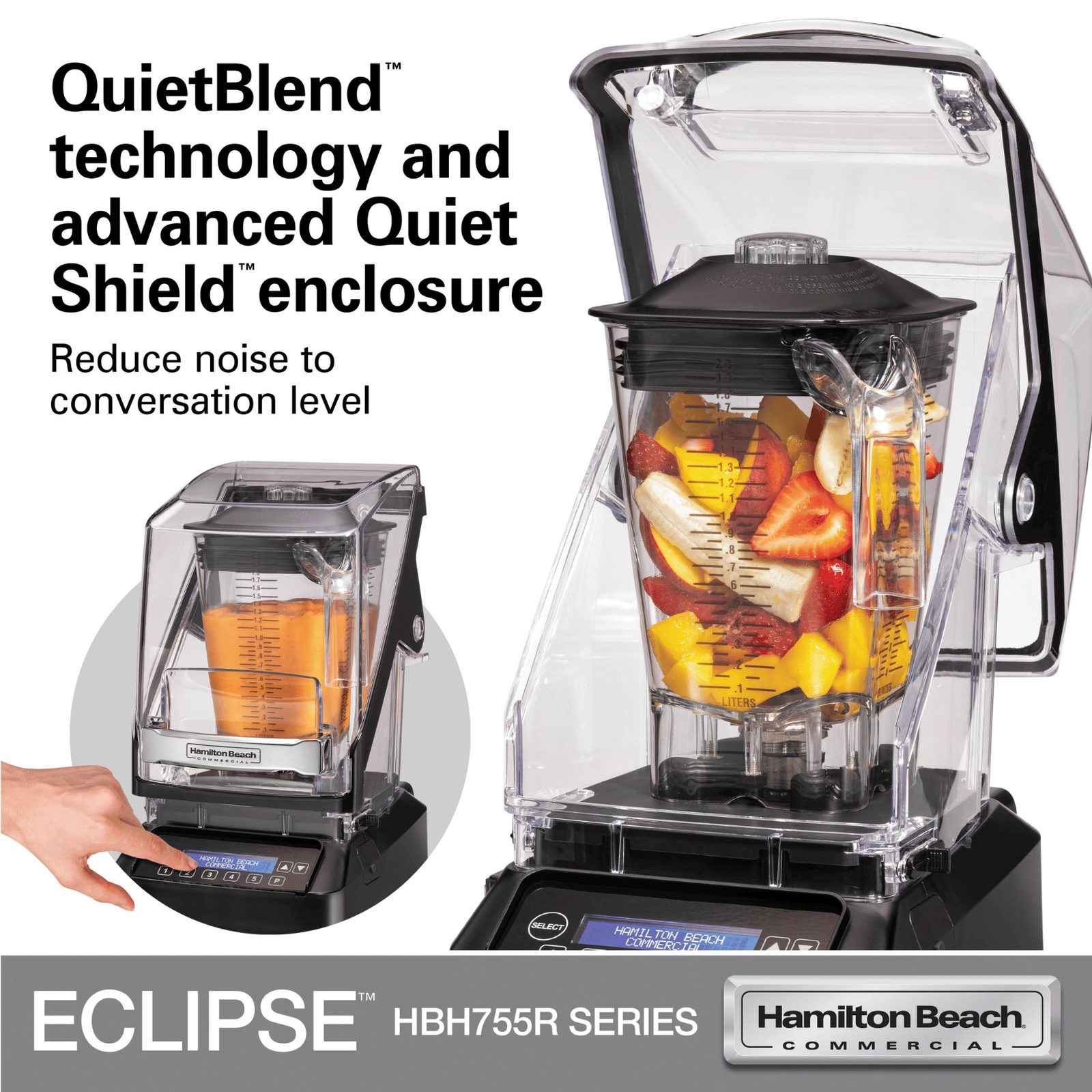 Blender barmański Eclipse®, 2 l, 1000 W | HAMILTON BEACH COMMERCIAL, HBH755R-CE
