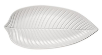 Półmisek z melaminy w kształcie liścia 450×240 mm, biały | APS, Natural collection