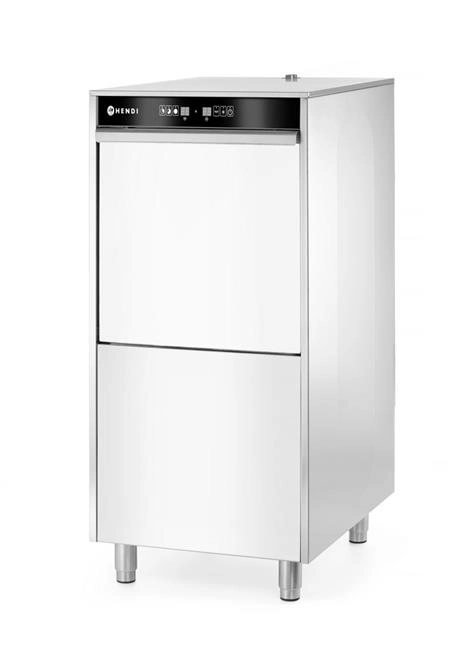 Zmywarka do garnków i tac 500x600 mm, sterowana elektronicznie, z dozownikiem detergentu i pompą spustową, 400 V, 7,1 kW, 595x777x1335 mm | HENDI, 236574