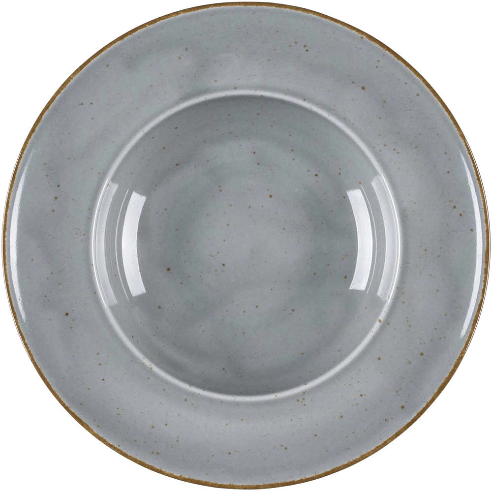 Talerz głęboki do pasty Kaszub z porcelany Ø240 mm, szary | LUBIANA, Art