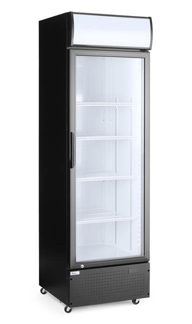 Witryna chłodnicza 1-drzwiowa z podświetlanym panelem, 254 l, czarna, 578x605x1980 mm | ARKTIC, 233788