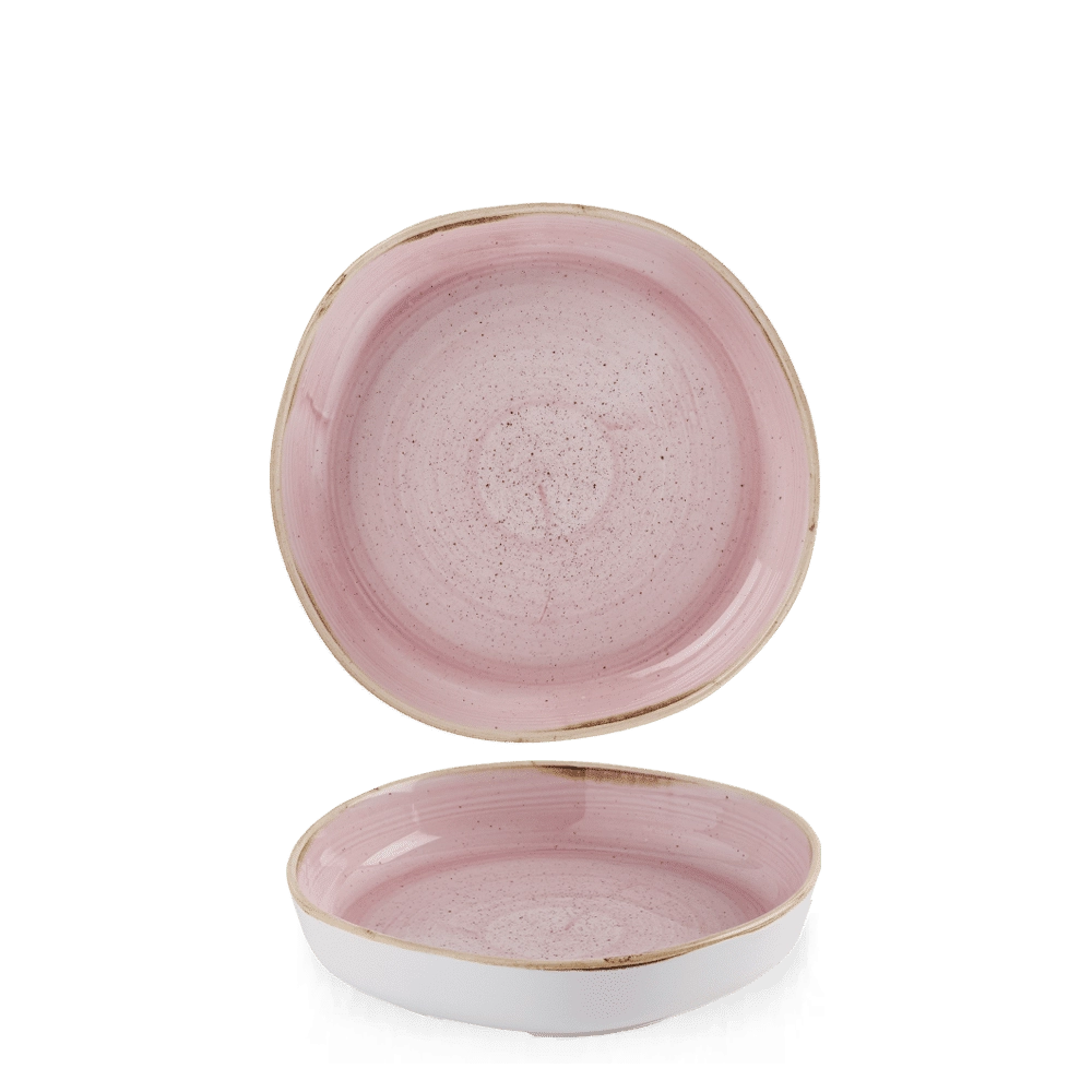 Talerz organiczny z wysokim rantem Ø200 mm, różowy | CHURCHILL, Stonecast Petal Pink