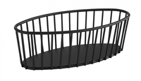 Koszyk metalowy na pieczywo łódka 300×140×120 mm, czarny | APS, Urban