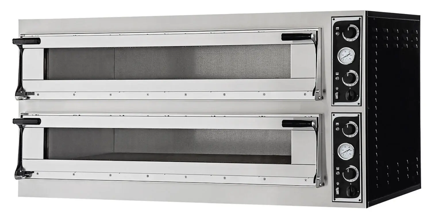 Piec do pizzy 2-komorowy, 20,4 kW, 400 V, 1500x964x745 mm | PRISMAFOOD, Trays 66L Glass