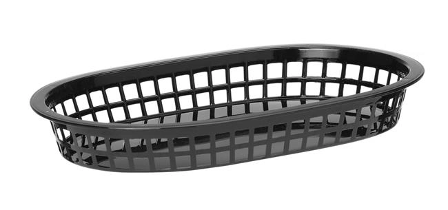 Koszyk do pieczywa, owalny, 275x175x38 mm, czarny, 6 szt. | HENDI, 426890