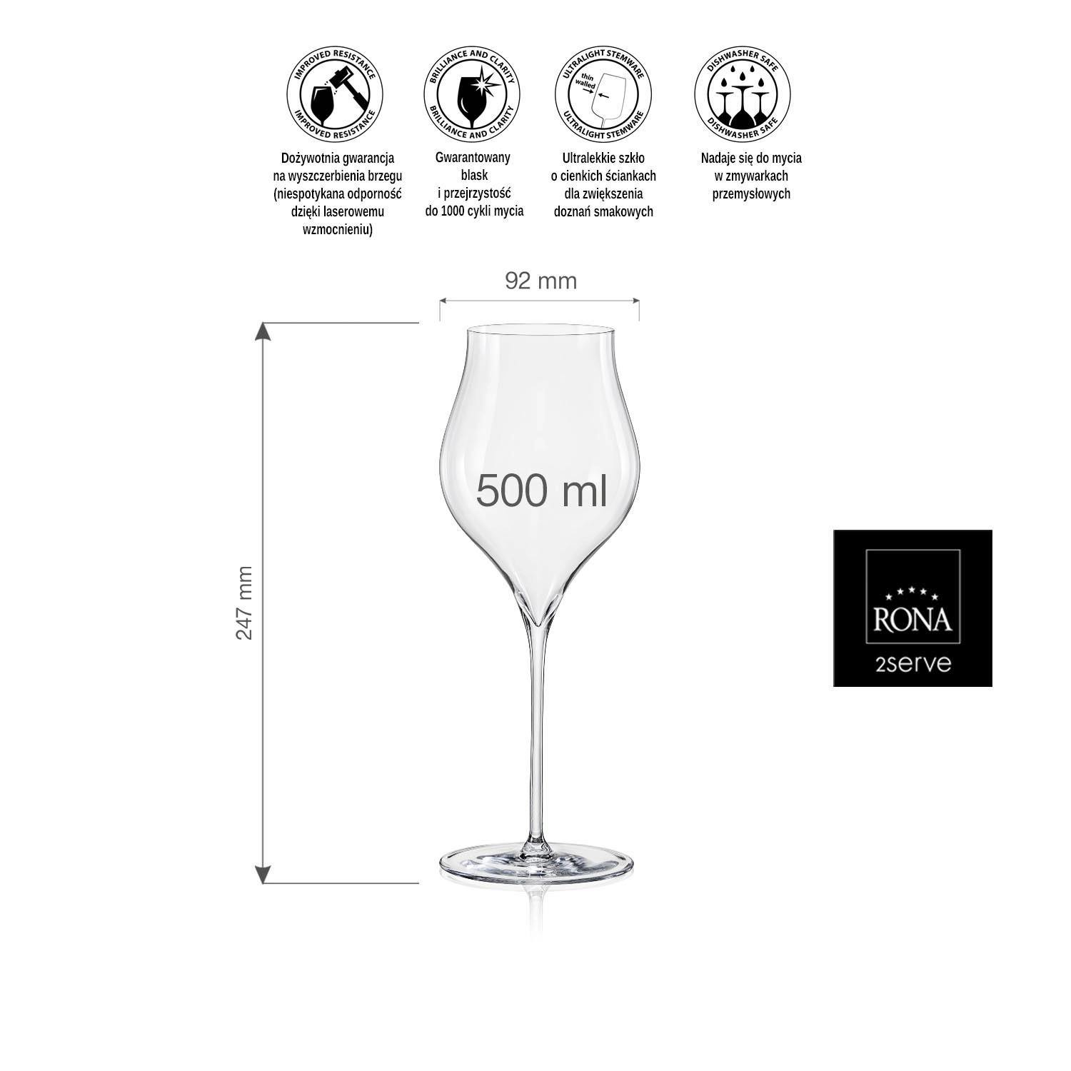 Kieliszek do win musujących, 500 ml | RONA, Linea Umana