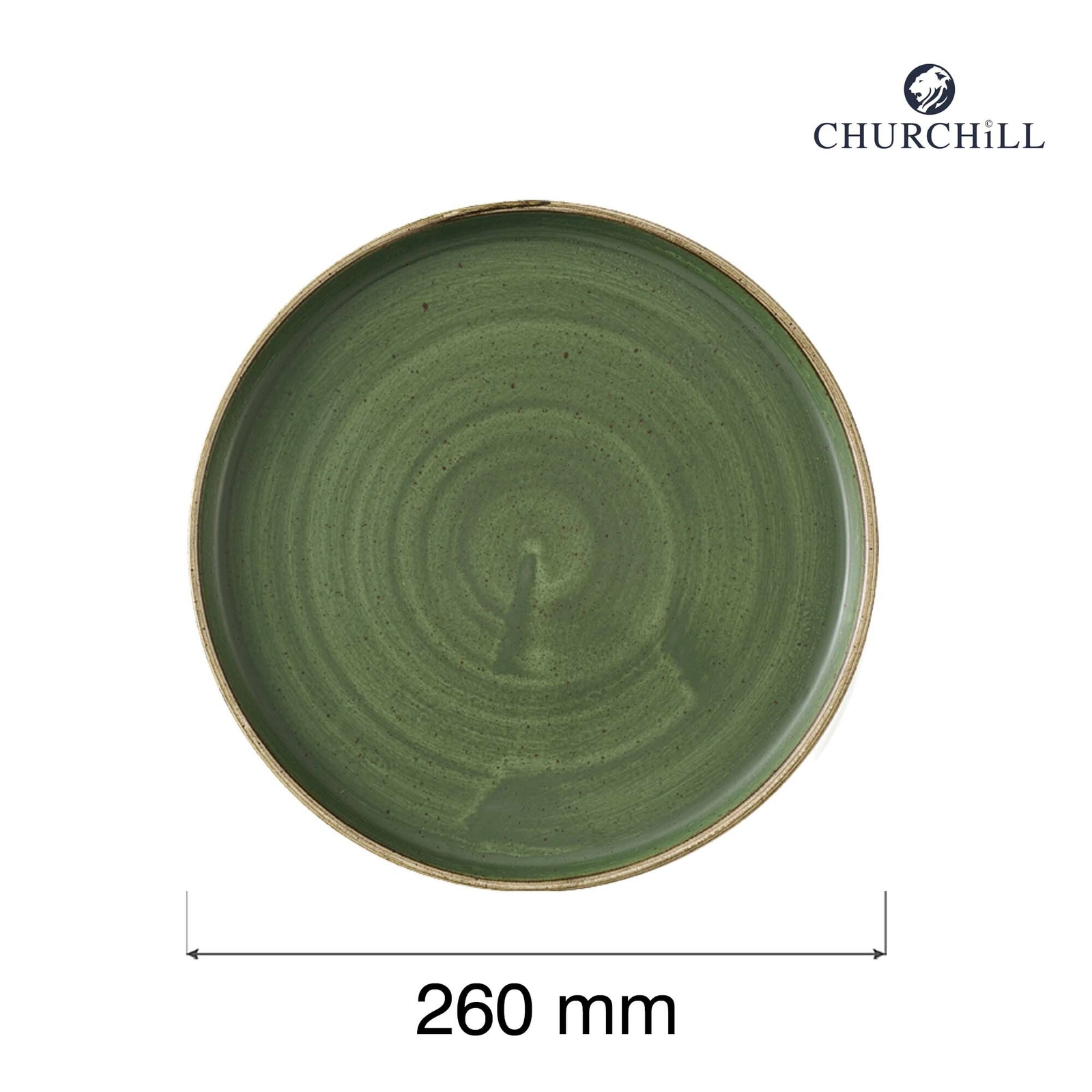 Talerz płytki z rantem Ø260 mm, zielony | CHURCHILL, Stonecast Sorrel Green