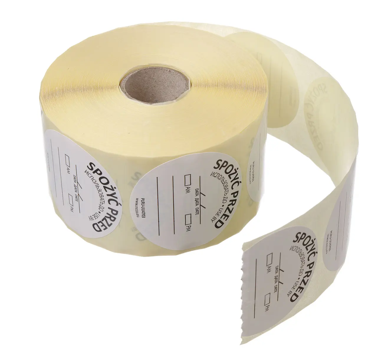 Etykiety Food Safety – „SPOŻYĆ PRZED”, wielorazowe, 500 szt., ⌀50 mm | HENDI, 850145