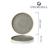 Talerz płytki z rantem, Ø210 mm | CHURCHILL, Stonecast Peppercorn Grey