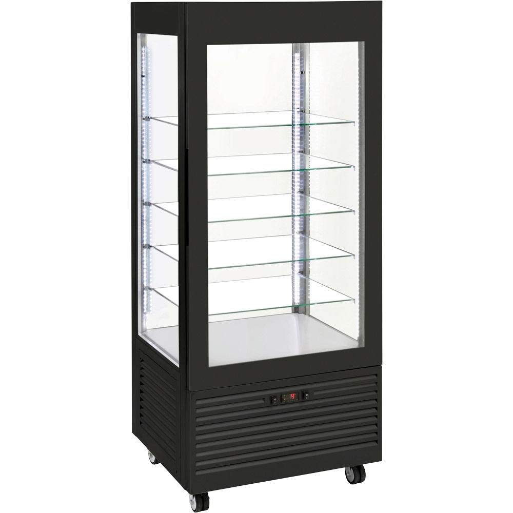 Witryna chłodnicza cukiernicza, LED, czarna, 480 l, 0.43 kW, 230 V, 800×645×1850 mm | ROLLER GRILL, 777480