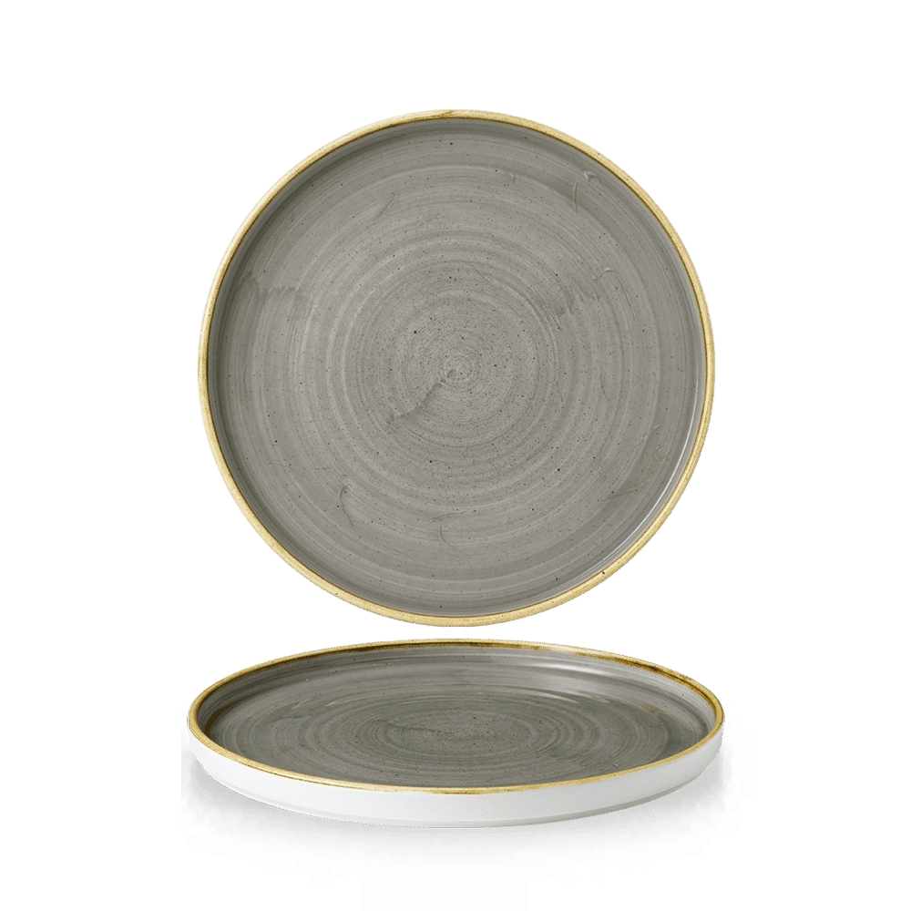 Talerz płytki z rantem, Ø210 mm | CHURCHILL, Stonecast Peppercorn Grey