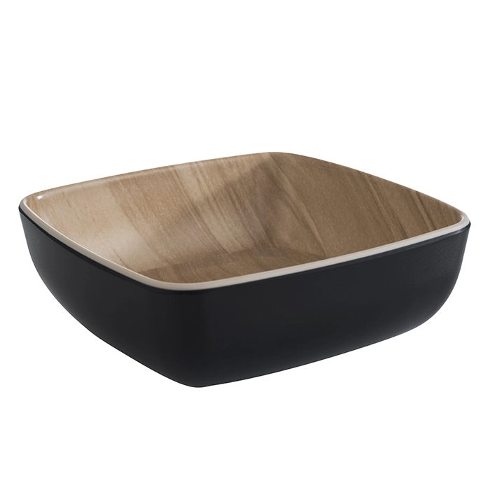 Miska z melaminy 0,37 l, 125x125x45 mm, czarno-brązowa | APS, 84937