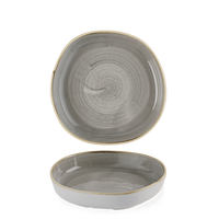 Talerz organiczny z wysokim rantem Ø230 mm, szary | CHURCHILL, Stonecast Peppercorn Grey